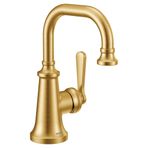 Moen S44101BG Colinet Tek Kollu Tek Delikli Geleneksel Banyo Lavabo Musluğu, Fırçalanmış Altın