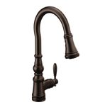 Moen Weymouth Yağla Pürüzlü Bronz Tek Saplı Geleneksel Aşağı Çekmeli Mutfak Bataryası Power Boost'lu, S73004ORB