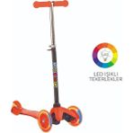Mofy 's Twister Işıklı 3 Tekerlekli Yükseklik Ayarlı Kaymaz Kırmızı Taban Mini Scooter Kırmızı