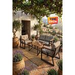 MOGARD Yelpaze Bahçe, Balkon Takımı 2+1+1, Masa Sandalye Takımı, Kanepe Koltuk Takımı