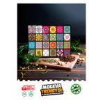 MOGEVA Antibakteriyel Retro Mozaik Cam Kesme Tahtası Sunum Tablası Küçük Boy Oval Kenarlı 20x30cm