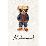 Mohamed: Cahier personnalisé avec prénom Mohamed | Cadeau d'anniversaire pour enfant, garçon, homme, copain ... | Nounours | 110 pages lignée, Petit Format 6x9 pouces (15,24 x 22,86 cm)