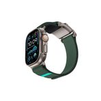 Mohseven iWatch 42mm ile Uyumlu Mecha Sport Hasır Kordon Titanyum-Yeşil