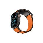 Mohseven iWatch 7 45mm ile Uyumlu Mecha Sport Hasır Kordon Siyah-Turuncu