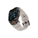 Mohseven iWatch Ultra 49mm ile Uyumlu Armor Silikon Kordon Siyah-Beyaz