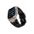 Mohseven iWatch Ultra 49mm ile Uyumlu Armor Silikon Kordon Titanyum-Siyah