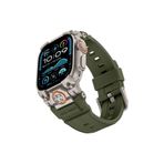 Mohseven iWatch Ultra 49mm ile Uyumlu Armor Silikon Kordon Titanyum-Yeşil