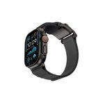Mohseven iWatch Ultra 49mm ile Uyumlu Mecha Sport Hasır Kordon Siyah-Gri