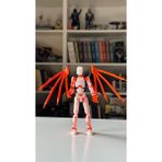 Moifugyia Lucky 13 Aksiyon Figürü Robot Oyuncak 13 cm Beyaz Turuncu ve Yarasa Kanat