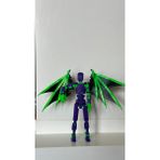 Moifugyia Lucky 13 Aksiyon Figürü Robot Oyuncak 13 cm Mor Yeşil ve Yarasa Kanat