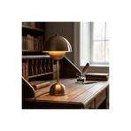 MOİRA Dekor,E/14 Duylu Eskitme Altın Retro Metal Masa Lambası Salon Komodin Abajur,EYLUL-15681-A