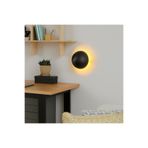 MOİRA Fungal Modern Metal Sıvama Tekli Duvar Aplik Siyah Çap 20cm,Minimalist Dekor Aydınlatma FUNGAL13362A