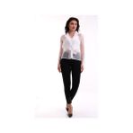 Mois Atelier Beyaz Kuşaklı Organze Şifon Tül Kadın Ceket, Tasarım, Hediye - 2XS