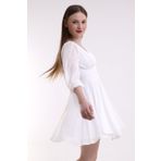 Mois Atelier Beyaz Şifon Mini Abiye Nikah Elbise Tasarım Hediye Büyük Beden