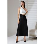 Mois Atelier Siyah-beyaz Kolsuz Tek Omuz Uzun Abiye Nikah Elbise Tasarım Hediye Büyük Beden