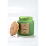 Mois Candle Apple Mango Kokulu - 3 Fitilli Mat Yeşil Ahşap Kapaklı Kavanoz Mum - 700 gr - 1 Adet