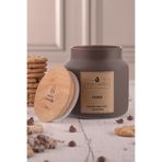 Mois Candle COOKIE KAVANOZ MUM - AHŞAP KAPAKLI KURABİYE KOKULU KAVANOZ MUM - BÜYÜK BOY