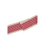 MOISCARF Moi Scarf Krem Renkli, Geometrik Kırmızı Desenli Twilly Fular