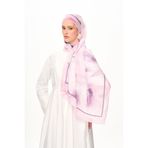 MOISCARF Souffle du Matin Fransız İpeği Desenli Şal Pembe