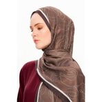 MOISCARF Vian Rose Superior Soft Desenli Şal Acı kahve