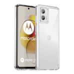 MOJIA Motorola Moto G73 için sade ve şeffaf kılıf, çizilmeye karşı dayanıklı akrilik arka taraf + yumuşak TPU çerçeve cep telefonu kılıfı, ultra ince koruyucu kılıf. Şeffaf