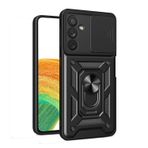 MOJIA Samsung Galaxy A34 5G için Düşmeye Karşı Cep Telefonu Kılıfı, TPU Çerçeve + PC Arka Taraf, Kamera Kaydırmaz Koruyucu Kılıf, Döner Ayaklı. Siyah