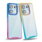 MOJIA Şeffaf Kılıf [2 Parça] Xiaomi Redmi Note 13 4G için, Gradyan Anti Güz Yumuşak TPU Tampon ve Anti Scratch Akrilik Arka Kapak Elektrokaplama Kamera Çerçevesi ile. bir