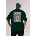Mojito 3 Arka Baskılı Oversize T-Shirt Erkek Kadın Unisex %100 Pamuk Bisiklet Yaka Tişort - Zümrüt Yeşili - XL