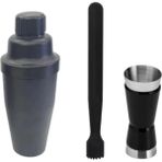 Mojito Tokmağı Siyah 20.7 cm Kokteyl Shaker Polikarbon 700 cc Jigger 1.5/3 cl Tokmak