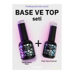 MOJO 2'li Manikür Seti Nano Kauçuk Baz Base Coat ve Kalıcı Oje Parlak Top Coat 8 ml