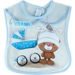 Mojo Bebek Şeffaf Baskılı Mama Önlüğü 8807 Mavi - 6 - 12 Ay