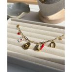 Mojo Jewellery Çelik Üzeri Altın Kaplama Çoklu Charm Bohem Kolye