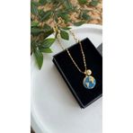 Mojo Jewellery Dünya Harfli Kolye | Kişiye Özel Altın Kaplama Kadın Takı - Hediye Kutulu