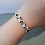 Mojo Jewellery Gold Detaylı Leopar Desenli Ayarlanabilir El Yapımı Miyuki Bileklik – Kadın Takı