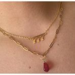 Mojo Jewellery Kadın Kolye Seti | Altın Kaplama 777 Kolye & El Yapımı Nar Figürlü Kolye
