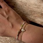 Mojo Jewellery Miyuki Gold Detaylı Yıldız & Tek İncili Gold Detaylı İp Bileklik 2’Li Takım