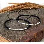 Mojo Jewellery Mors Alfabesi Gümüş Renk Makrome 2'Li Sevgili Çift Bilekliği