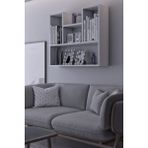 Moka Park AVM Duvara Monte 5 Bölmeli Raflı Modern Kitaplık Raf - Beyaz