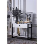 Moka Park AVM Tek Çekmeceli Raflı Metal Ayaklı Modern Dresuar - Beyaz