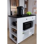 moka park avm Tekerlekli i Kahve Köşesi Dolabı Oval Kenarlı Mikrodalga ve Tost Makinesi Uyumlu, Modern Tasarım