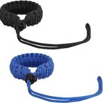 MoKo Evrensel Paracord [2'li Paket], Naylon Örgülü Ayarlanabilir Kamera El Kavrama Kayışı, Video Kamera, Dürbün ve Nikon/Canon/Sony/Minolta/Panasonic/SLR/DSLR Dijital Kameralar için Siyah ve Mavi