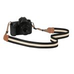 MoKo Kamera Kayışı, Pamuk Dokuma Kamera Kayışı, Video Kamera, Dürbün ve Nikon/Canon/Sony/Minolta/Panasonic/SLR/DSLR Dijital Kameralar için Ayarlanabilir Evrensel Boyun ve Omuz Askısı, Siyah ve Bej