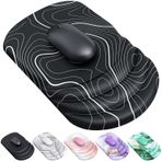 MOKURU Bilek Dayanaklı Ergonomik Mouse Pad, Destekli Oyun Mouse Pad, Rahat Mouse Pad, Kaymaz Taban, Likra Yüzey, Ofis, Oyun, Ev için Uygun (Siyah Topografik)