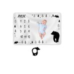 Moky Design Bebek Anı Battaniyesi Polar, Yenidoğan Aylık Konsept Fotoğraf Çekim Battaniye Örtüsü 150x100cm