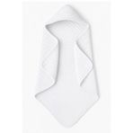 Moky Design Beyaz Müslin Yenidoğan Bebek Bornozu %100 Pamuk 4 Katlı Kapüşonlu Banyo Havlusu 75X75 CM, Bebek Hediyelik