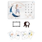 Moky Design Erkek Bebek Hastane Çıkışı Yenidoğan Anı Battaniyesi Polar 150x100cm, Yeni Doğan Bebek Anı Kartları