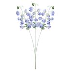 Mokylor 3 Adet Yapay Campanula Çiçekleri, 32in Uzun Kök Sahte İpek İpek Bluebells Çiçek Buketi Yeşil Yapraklar ile Gerçek Dokunmatik Campanula Çiçek Şube Ofis Vazo Masa(açık mavi)