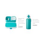 Mola Seti Campus Turkuaz – Içecek Şişesi ve Beslenme Kutusu Bento Kullanımı ile – Okul ve Boş Zaman Için Ideal – Bulaşık Makinesinde Yıkanabilir, Abs, 0 Mm, 2, 400 ml + 4 Tereyağı Ekmeği - Kestane Akaju - Option-1