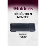 MOLDERİS Dikdörtgen Karavan Havalandırma Menfezi 10×30 cm Plastik Siyah