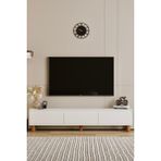 Moldesan Mila beyaz Mdf 200 cm Tv Ünitesi Raflı,kapaklı,ayaklı